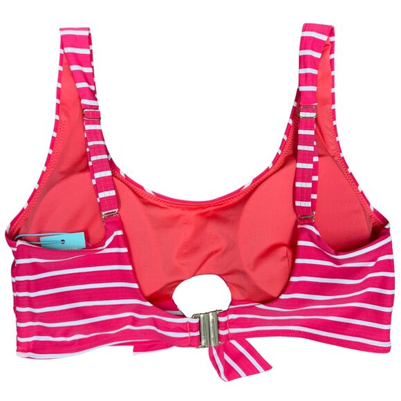 NWT Women's SEA LEVEL SWIM Charmarel Tie Front Crop Bikini Top "Coral" | Size 8 - Picture 4 of 11